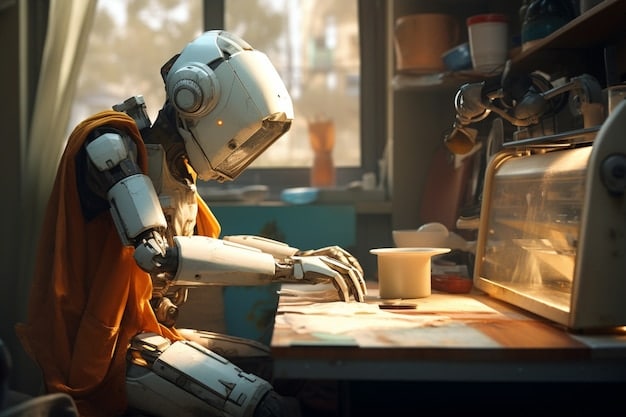 A writer sitting at a desk with a computer displaying AI writing tools, illustrating the collaboration between human and artificial intelligence in the creative process.