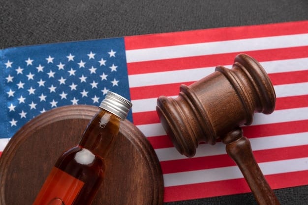 A gavel resting on a copy of the United States Constitution, with the scales of justice subtly visible in the background.