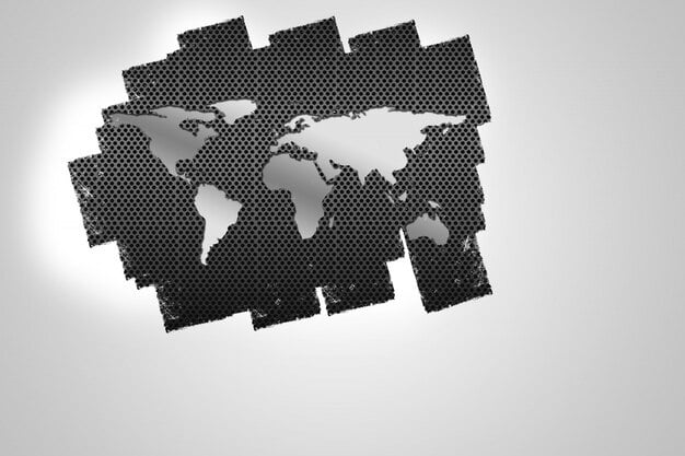 A digital illustration showing a world map partially covered by puzzle pieces, with the US section highlighted. The surrounding pieces have question marks on them, symbolizing the uncertainty and changes in global trade policy.