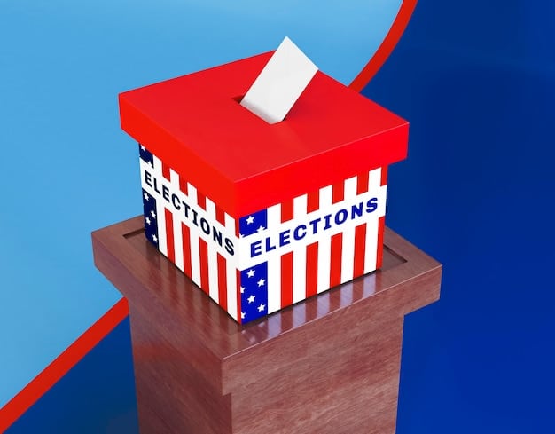 A pile of money next to a voting booth, symbolizing the influence of campaign finance on elections.