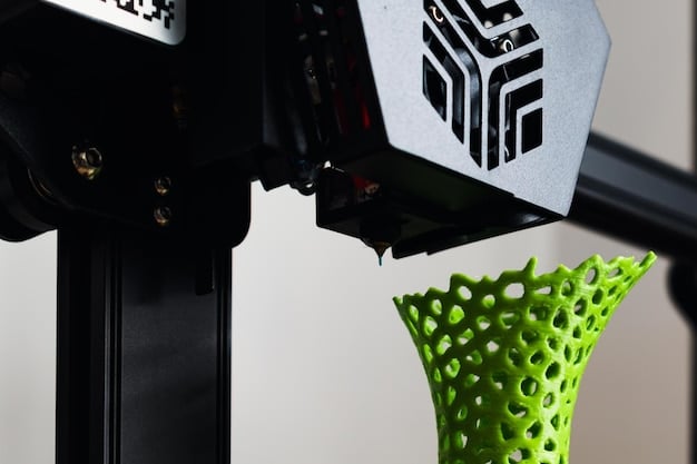 A detailed view of a 3D printer creating a complex component, illustrating additive manufacturing's role in the future of US manufacturing.