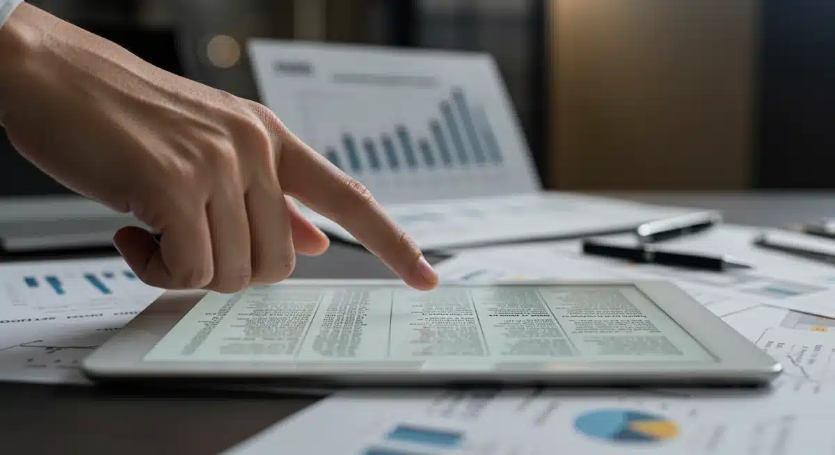 Analyzing 2025 US tax code changes on a tablet